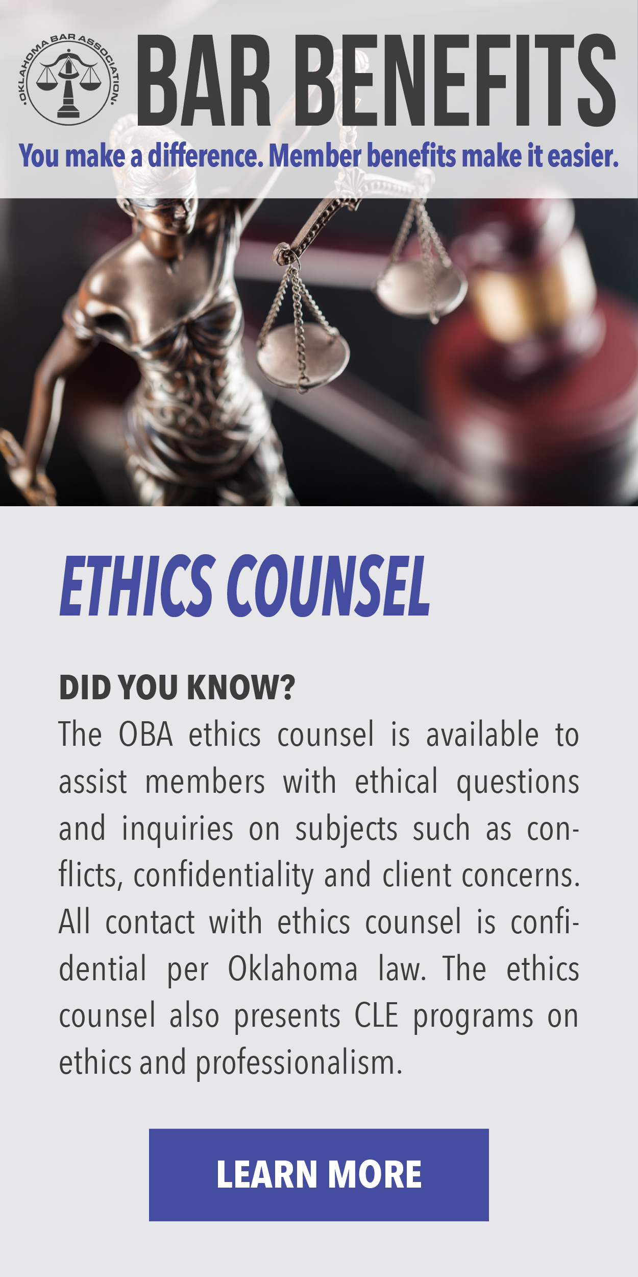 Member Benefits Digital Ads All Sizes Half Page Ethics Counsel