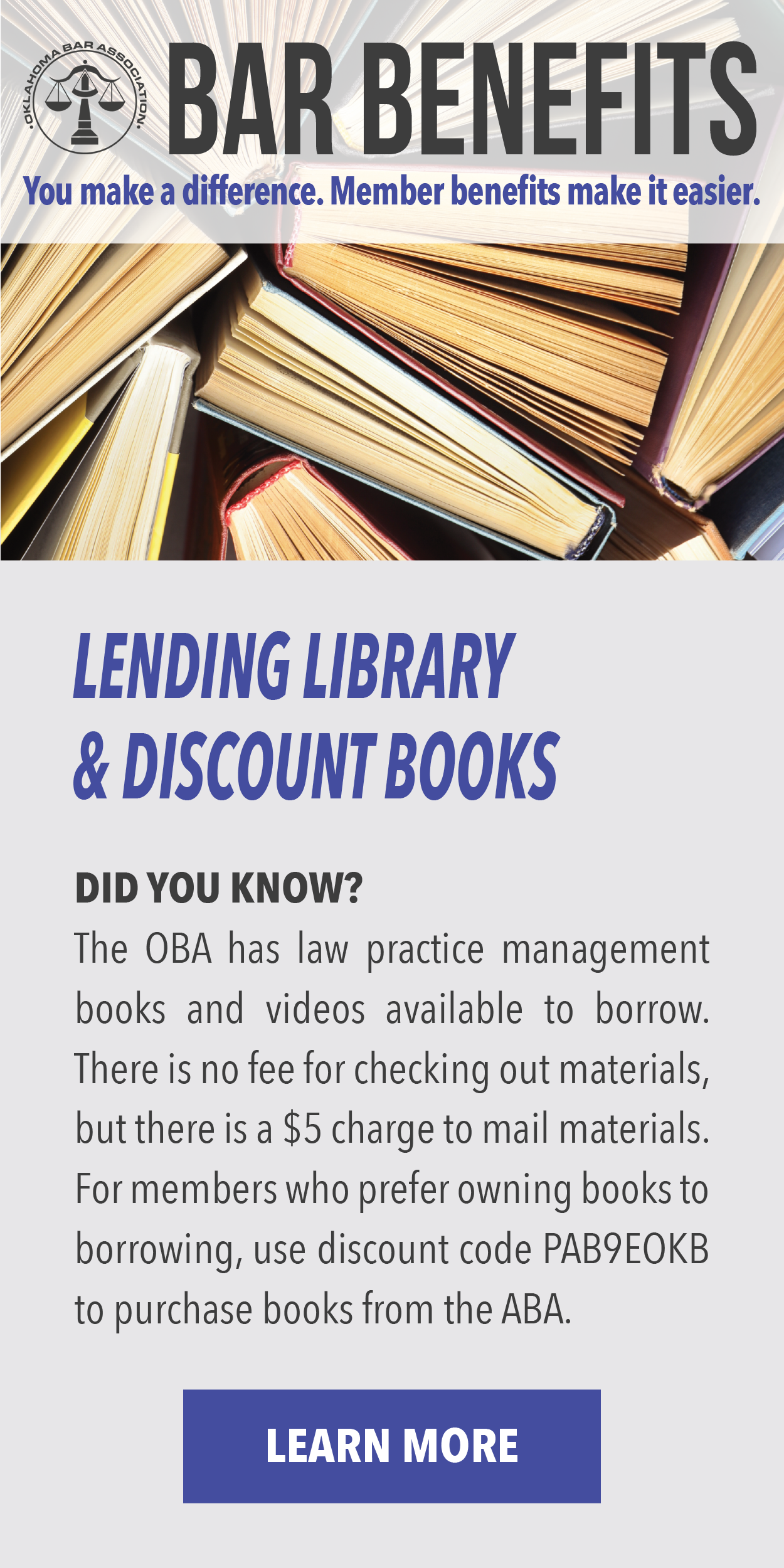 Member Benefits Digital Ads All Sizes Half Page Lending Library
