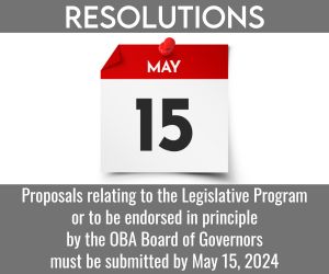 Resolutions For Proposals Relating To Legislative Program To Be Endorsed In Principle By The BOG