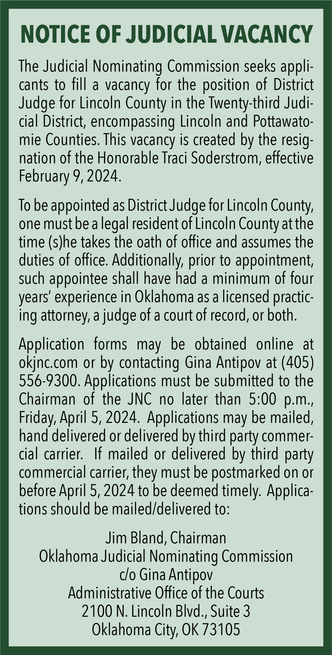 2024 March Notice Of Judicial Vacancy (1)