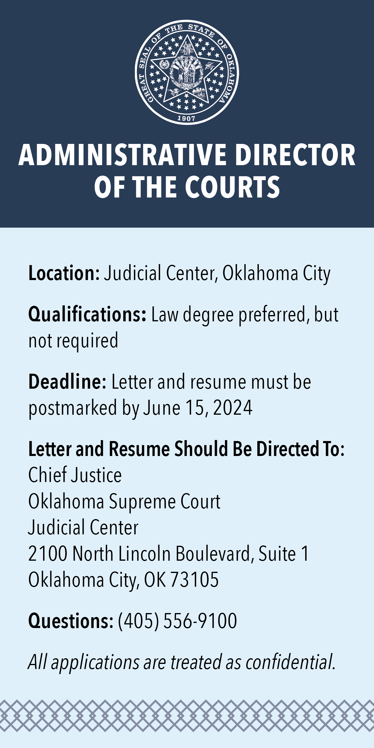 Administrative Director Of The Courts Half Page