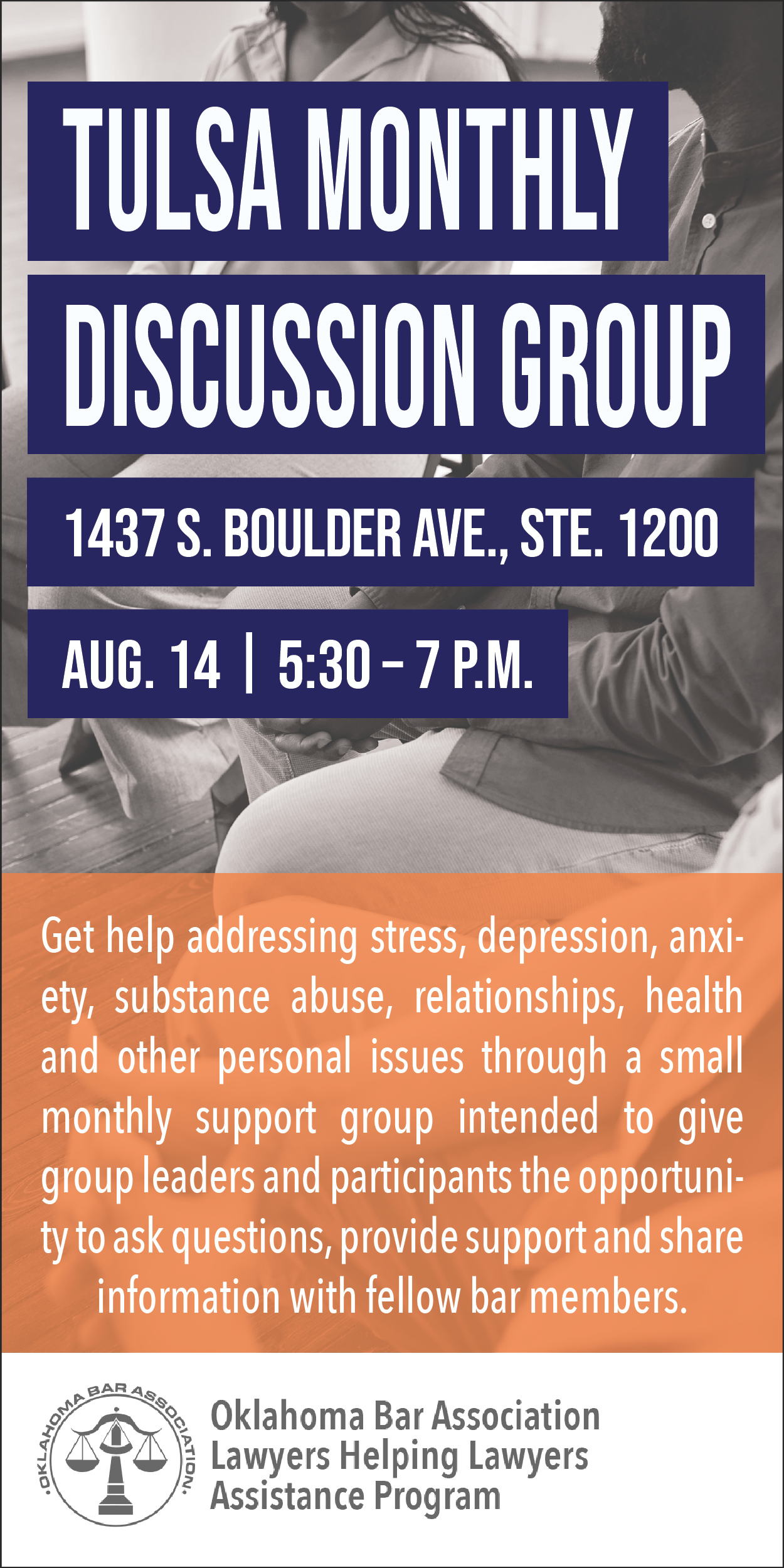 LHL Tulsa Monthly Discussion Group Half Page